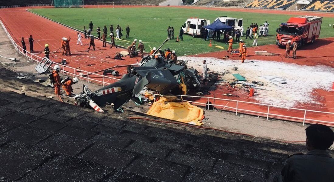 10 killed in helicopter crash during naval exercise in Malaysia