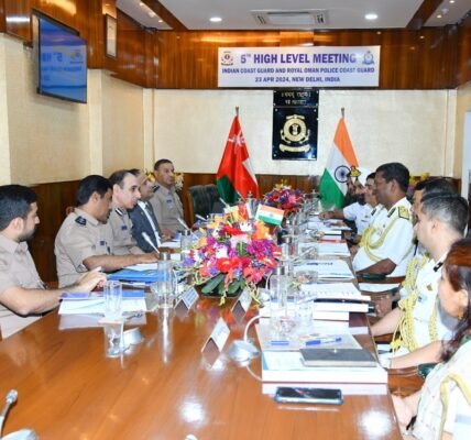 5th Annual High-Level Meeting between Indian Coast Guard and Royal Oman Police Coast Guard held in New Delhi