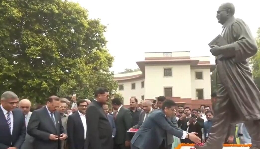 Chief Justice D.Y. Chandrachud Dr.B. R. Floral tributes were paid to Ambedkar's statue on his 134th birth anniversary.