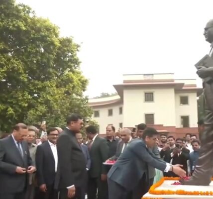 Chief Justice D.Y. Chandrachud Dr.B. R. Floral tributes were paid to Ambedkar's statue on his 134th birth anniversary.
