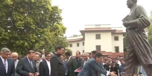 Chief Justice D.Y. Chandrachud Dr.B. R. Floral tributes were paid to Ambedkar's statue on his 134th birth anniversary.