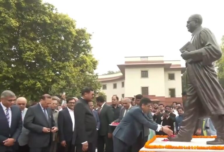 Chief Justice D.Y. Chandrachud Dr.B. R. Floral tributes were paid to Ambedkar's statue on his 134th birth anniversary.