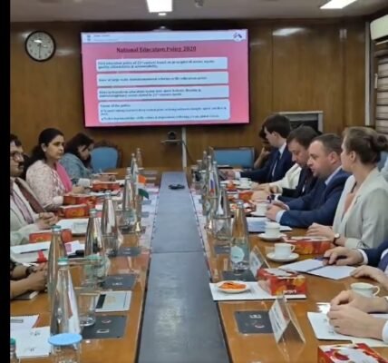 DOSEL Secretary Sanjay Kumar held a meeting with the Russian delegation led by Denis Gribov, Deputy Education Minister of Russia on cooperation in the field of education.