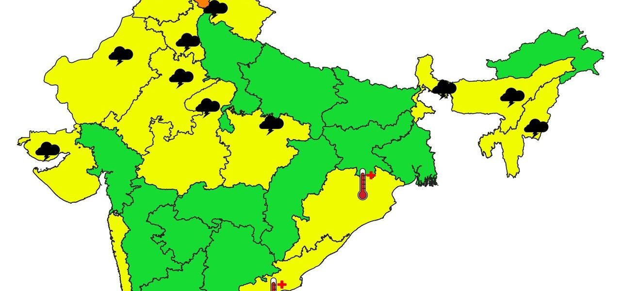 IMD predicted light rain and strong thunderstorm for the next 24 hours in North-West India.