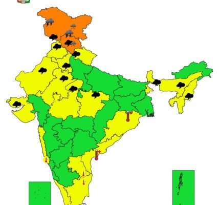 IMD predicted light rain and strong thunderstorm for the next 24 hours in North-West India.