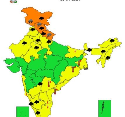 IMD predicted moderate rainfall with thunderstorms in Northeast India till April 21.