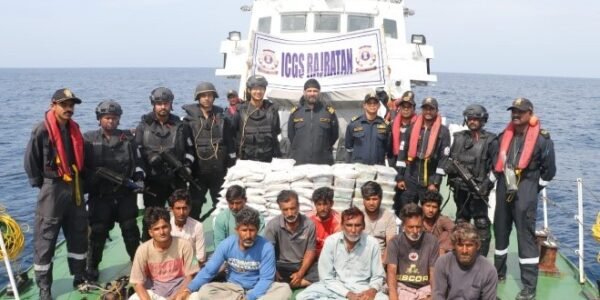Indian Coast Guard arrests 14 crew members from Pakistani ship; 86 kg of narcotics worth Rs 600 crore seized
