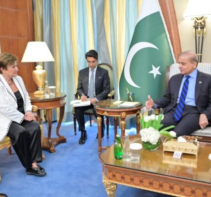 Pakistan PM Shehbaz Sharif discusses new loan program with IMF chief in Riyadh