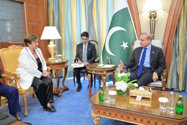 Pakistan PM Shehbaz Sharif discusses new loan program with IMF chief in Riyadh