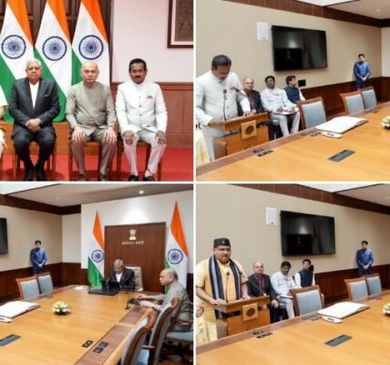 Rajya Sabha Chairman Jagdeep Dhankhar administers oath to elected members of Rajya Sabha