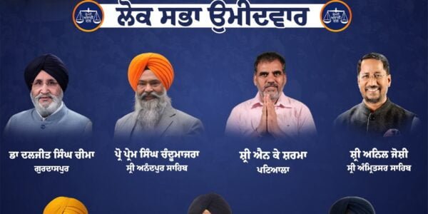 Shiromani Akali Dal announced names of candidates on 7 seats