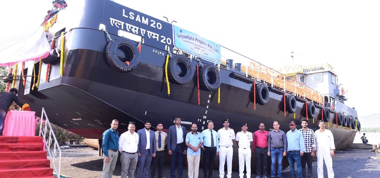 Torpedo cum Missile Barge Boat LSAM 20 (Yard 130) with Ammunition Facility Launched