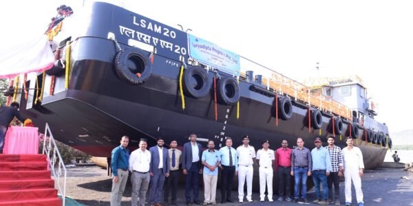 Torpedo cum Missile Barge Boat LSAM 20 (Yard 130) with Ammunition Facility Launched