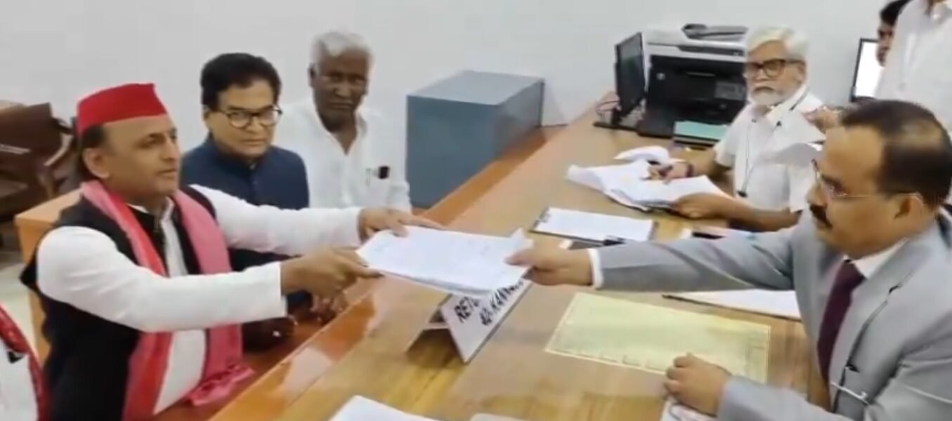 Uttar Pradesh: SP chief Akhilesh Yadav files his nomination as party candidate from Kannauj constituency