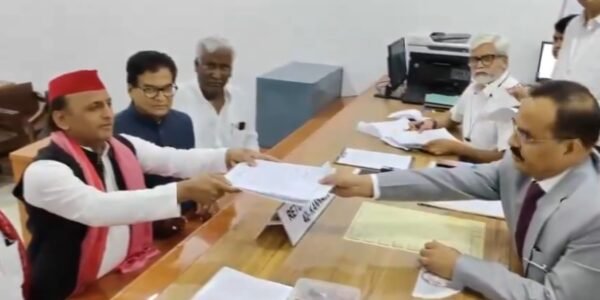 Uttar Pradesh: SP chief Akhilesh Yadav files his nomination as party candidate from Kannauj constituency