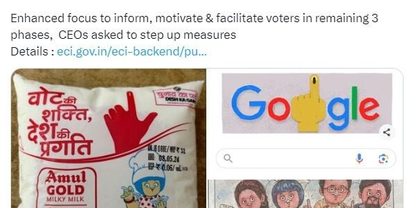 66.95 percent voting recorded in the first four phases of Lok Sabha elections, so far about 451 million voters have voted.