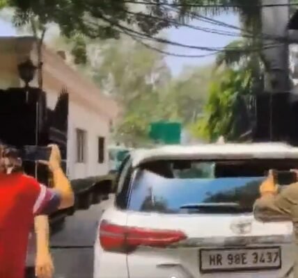 AAP MP Raghav Chadha reached the residence of Delhi CM and Aam Aadmi Party national convenor Arvind Kejriwal.