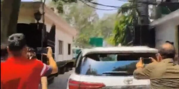 AAP MP Raghav Chadha reached the residence of Delhi CM and Aam Aadmi Party national convenor Arvind Kejriwal.