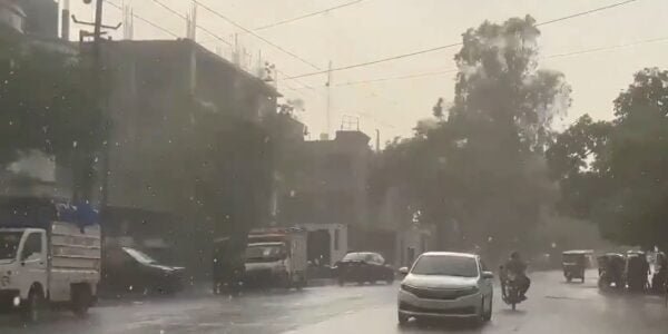 Clouds and light drizzle in many parts of the national capital Delhi brought relief to people from the heat