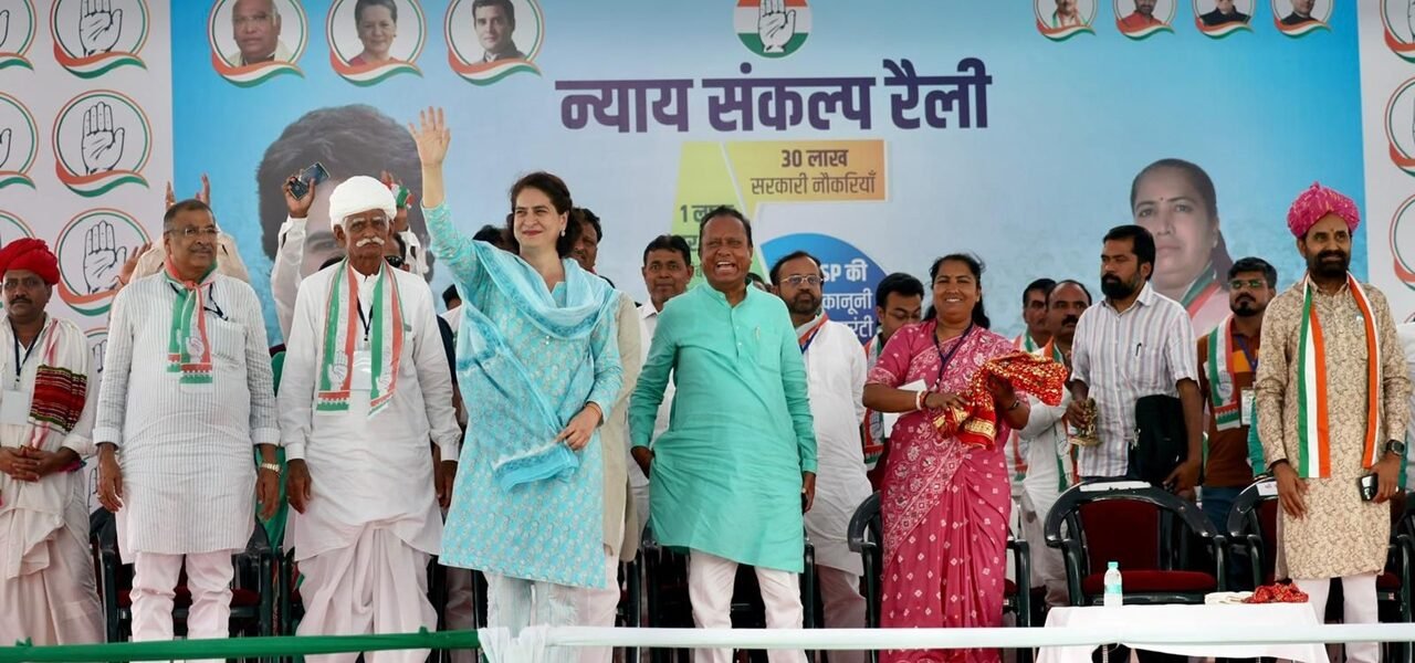 Congress leader Priyanka Gandhi Vadra reiterated party's commitment towards the welfare of farmers and workers.