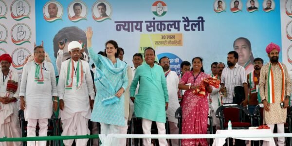 Congress leader Priyanka Gandhi Vadra reiterated party's commitment towards the welfare of farmers and workers.