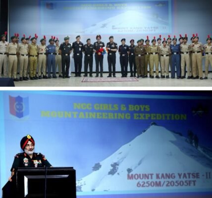 Director General of NCC flags off mountaineering expedition to climb Mount Kang Yatse-II in Ladakh region