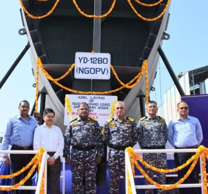 Formal launch of construction work of the first modern generation high seas patrol vessel (X-GSL) at Goa Shipyard Limited