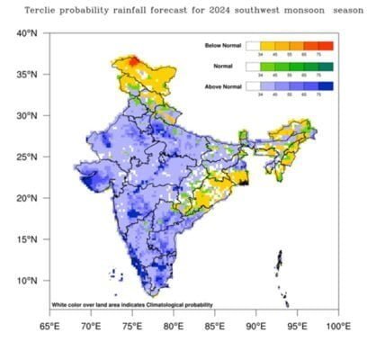 IMD predicted more than normal rainfall in the monsoon from June to September.