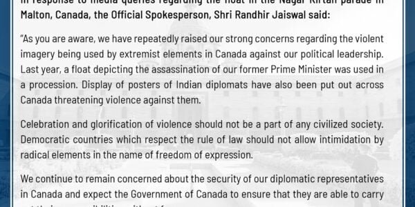 India told Canada to stop giving safe haven to criminal and separatist elements for political activities in its country.