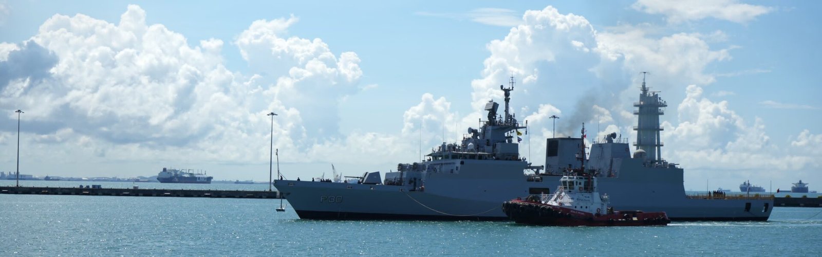 Indian Naval Ships Delhi, Shakti and Kiltan arrive in Singapore as part of Eastern Fleet deployment in the South China Sea