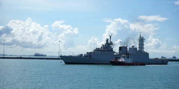 Indian Naval Ships Delhi, Shakti and Kiltan arrive in Singapore as part of Eastern Fleet deployment in the South China Sea