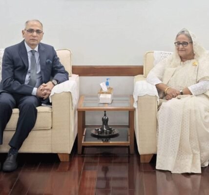 India's Foreign Secretary Vinay Mohan Kwatra met with Bangladeshi Prime Minister Sheikh Hasina in Dhaka this morning