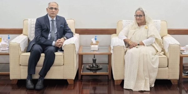India's Foreign Secretary Vinay Mohan Kwatra met with Bangladeshi Prime Minister Sheikh Hasina in Dhaka this morning