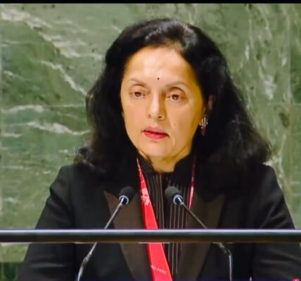 India's Permanent Representative to the United Nations Ruchira Kamboj said, India is committed to a two-state solution to the problem of Palestine and Israel.
