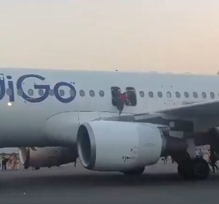Indigo flight 6E2211 going from Delhi to Varanasi, after receiving bomb threat, passengers were evacuated through emergency door, all passengers safe.