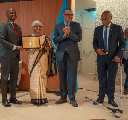 NIMHANS receives the Nelson Mandela Award for the Promotion of Healthcare Services 2024 given by the World Health Organization