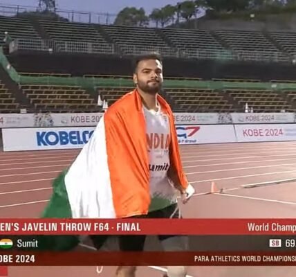 Paralympic champion Sumit Antil defends F64 javelin throw world title
