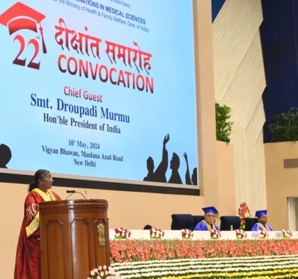 President Draupadi Murmu addresses the 22nd convocation of the National Board of Examination in Medical Sciences (NBEMS) in New Delhi