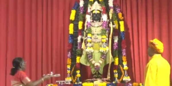 President Draupadi Murmu performed the aarti of Ram Lala at Shri Ram Janmabhoomi temple in Ayodhya.