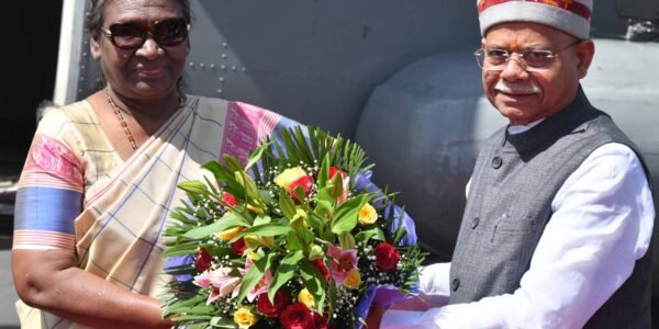 President Draupadi Murmu reached Shimla this morning on a five-day visit to Himachal Pradesh.