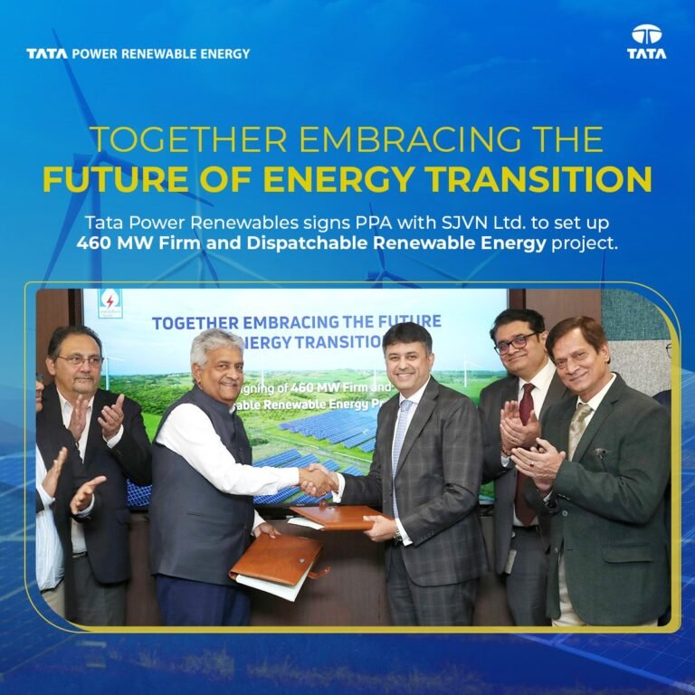 Tata Power Renewable Energy (TPREL) signs agreement with SJVN for 460 MW clean energy project