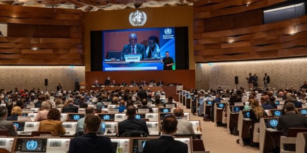 Union Health Secretary Apurva Chandra addressed Committee A of the World Health Assembly (WHA) in Geneva