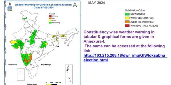 general weather forecast for the third phase of Lok Sabha elections Special steps to deal with hot weather conditions IMD