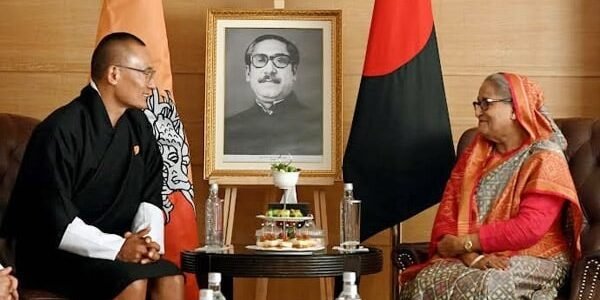 Bangladesh Prime Minister Sheikh Hasina met Bhutan Prime Minister Tshering Tobgay in New Delhi yesterday