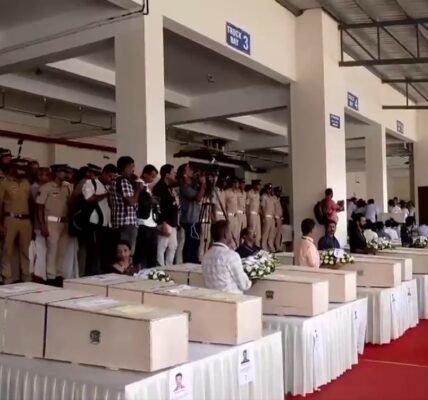 Bodies of Indians killed in Kuwait fire incident brought to Cochin International Airport