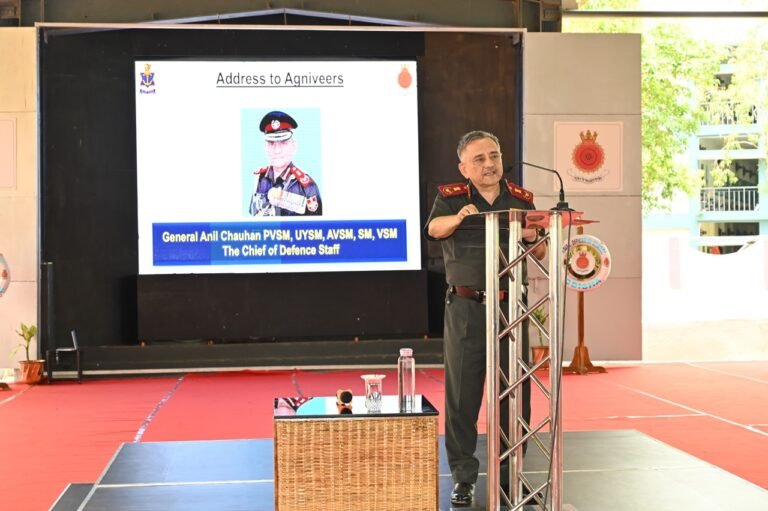 CDS General Anil Chauhan visits INS Chilka, the premier initial training establishment of the Indian Army