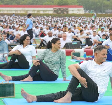 Eight lakh NCC cadets performed yoga across the country on the 10th International Yoga Day