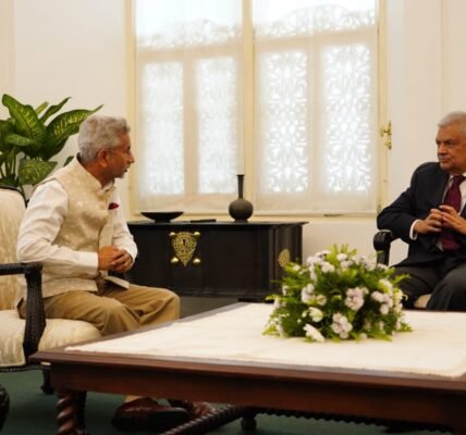 External Affairs Minister Dr. S. Jaishankar meets Sri Lankan President Ranil Wickremesinghe in Colombo