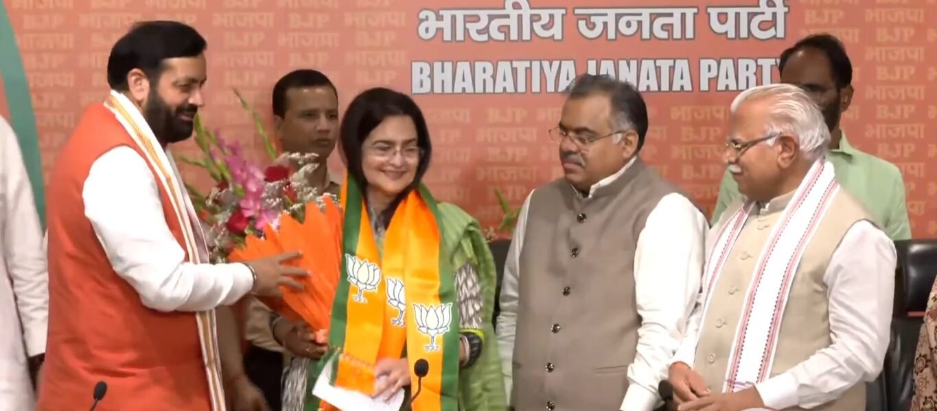 Former Haryana Congress leader Kiran Choudhary and her daughter Shruti Choudhary joined the BJP in New Delhi today