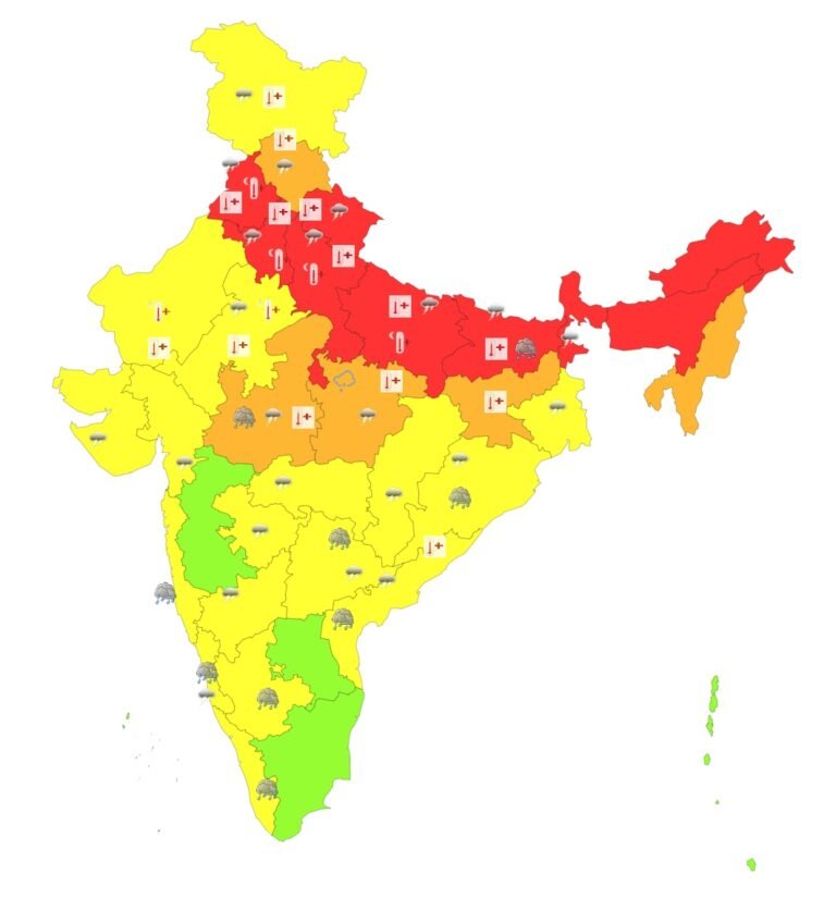 Heat wave to severe heat wave conditions likely to continue over many parts of North India during next 24 hours IMD